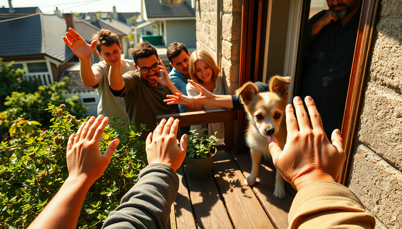 Rescatan a un perrito atrapado en un balcón: Lecciones de cuidado animal
