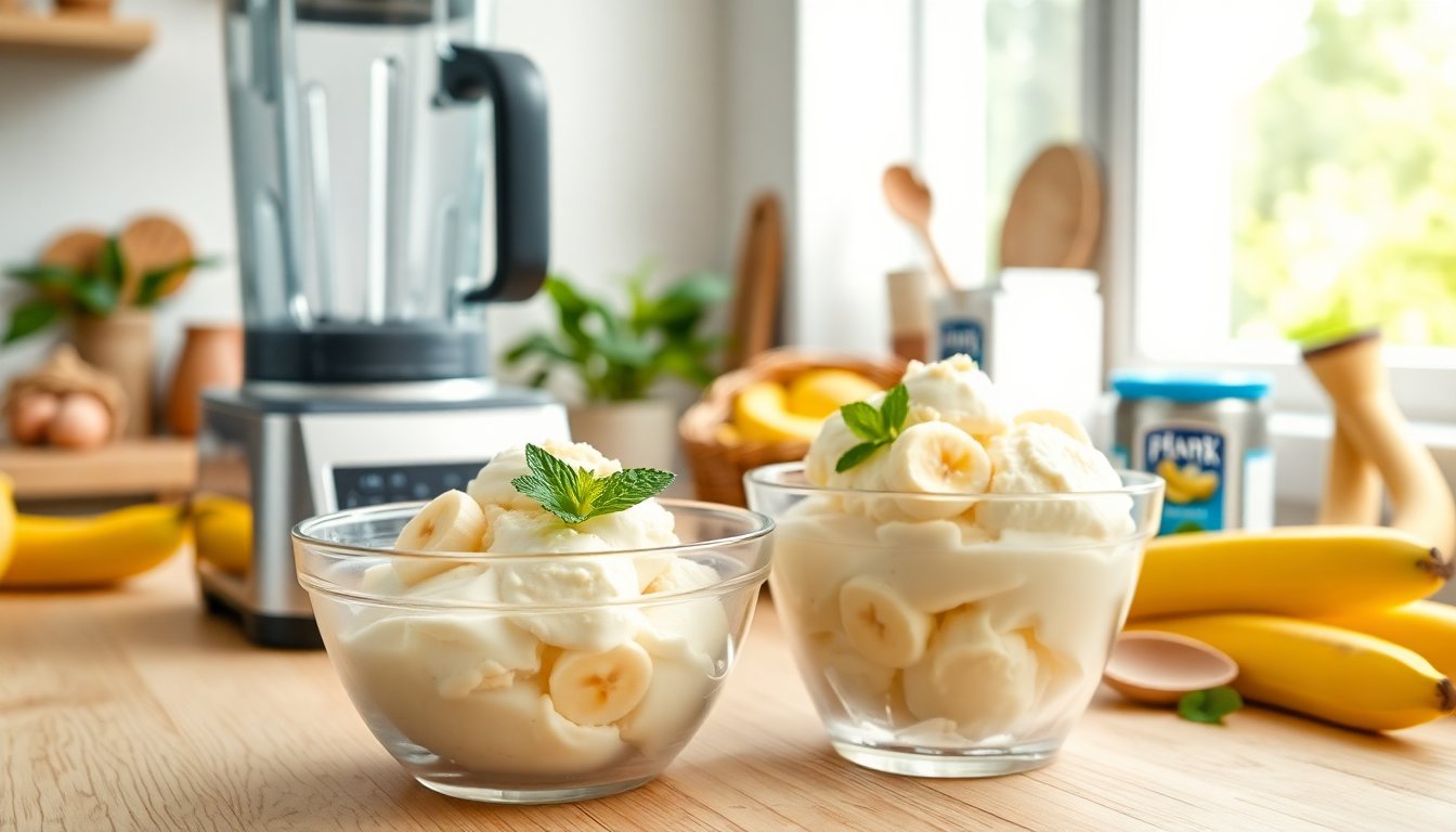 Receta rápida y sencilla de helado de banana en licuadora: ¡Delicioso y saludable!