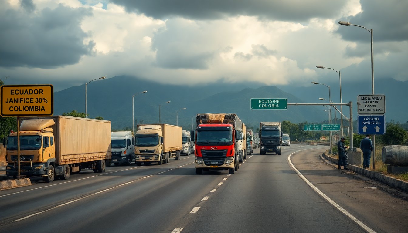 Ecuador impone un arancel del 30% a productos colombianos por falta de cooperación