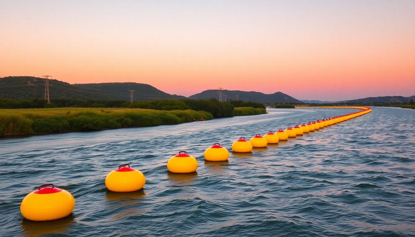 EE. UU. implementa boyas flotantes para gestionar la migración en el Río Grande