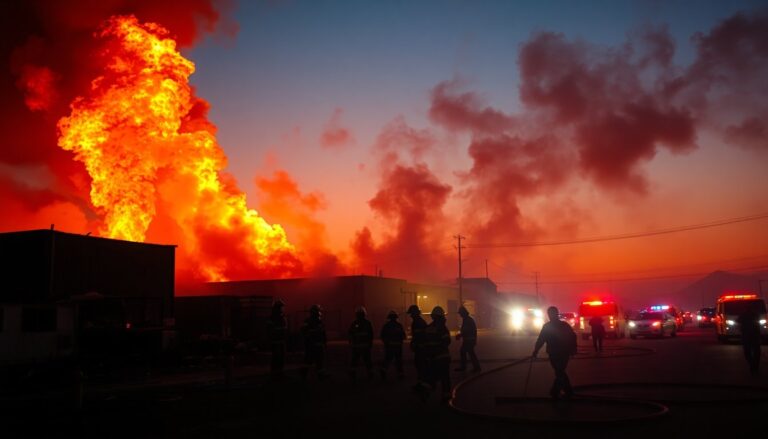 Incendio en Tijuana: bomberos trabajan para controlar el fuego en una planta procesadora de aserrín