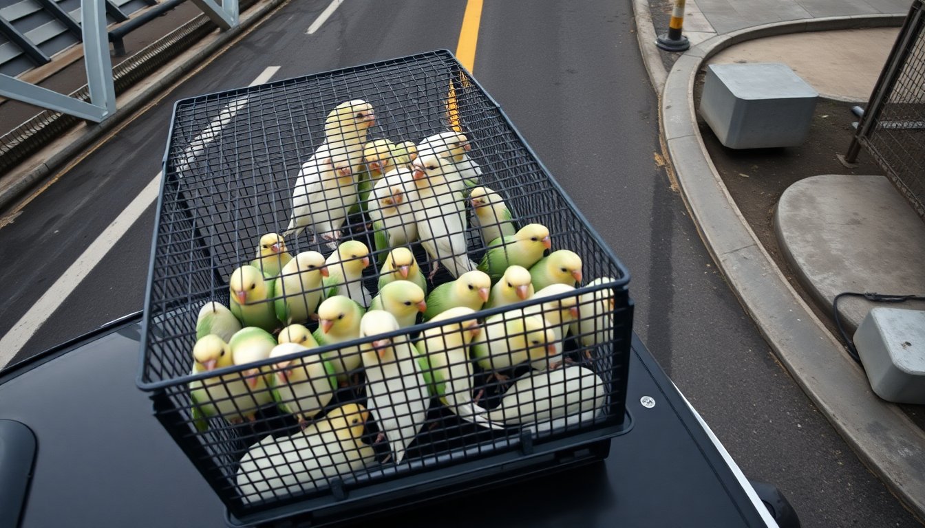 Decomiso en la frontera: once pericos blanco frente trasladados a Profepa
