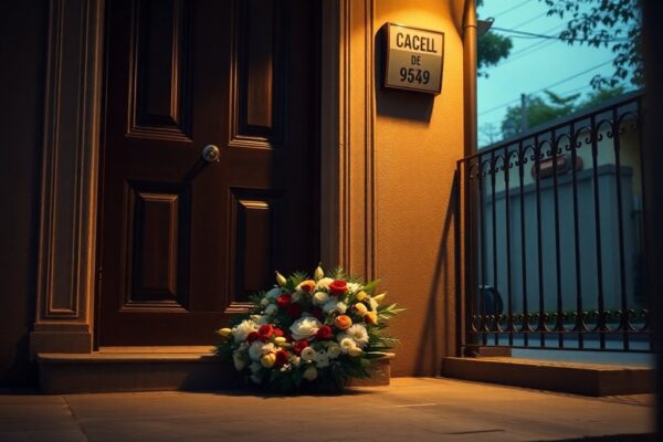 Envío de corona fúnebre a la residencia de Claudia Romero reportado como amenaza