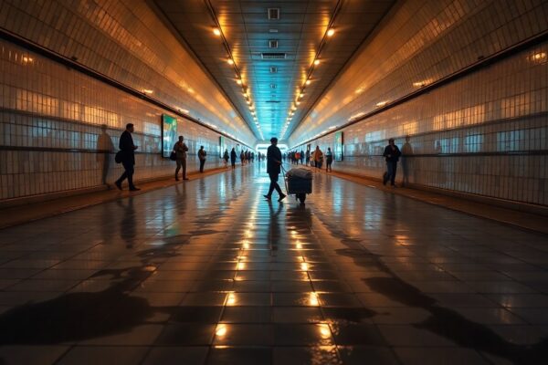 Fotografía captura la vida cotidiana en el paso subterráneo del puente de Galata