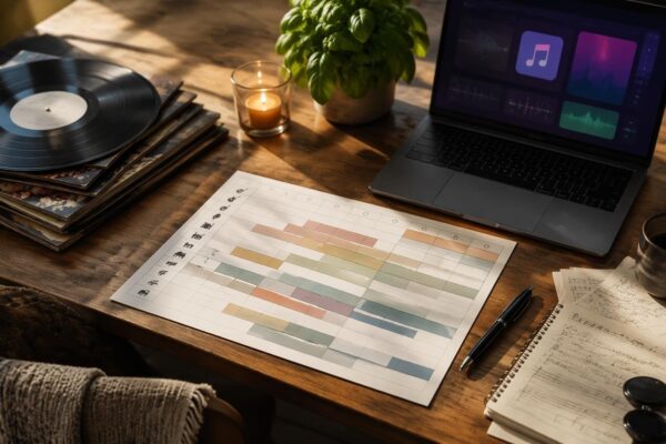 Guía para crear una cartelera musical con horarios y géneros