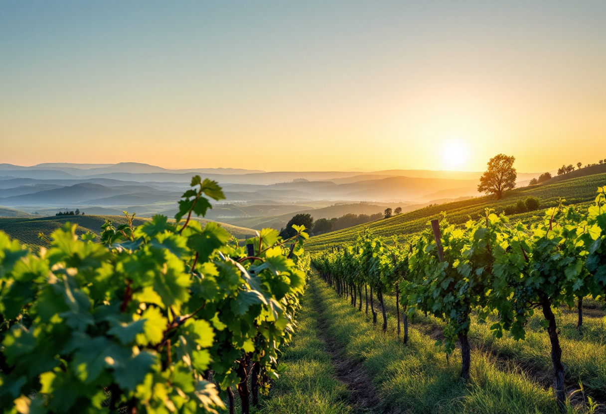 Vigneti italiani che mostrano pratiche sostenibili