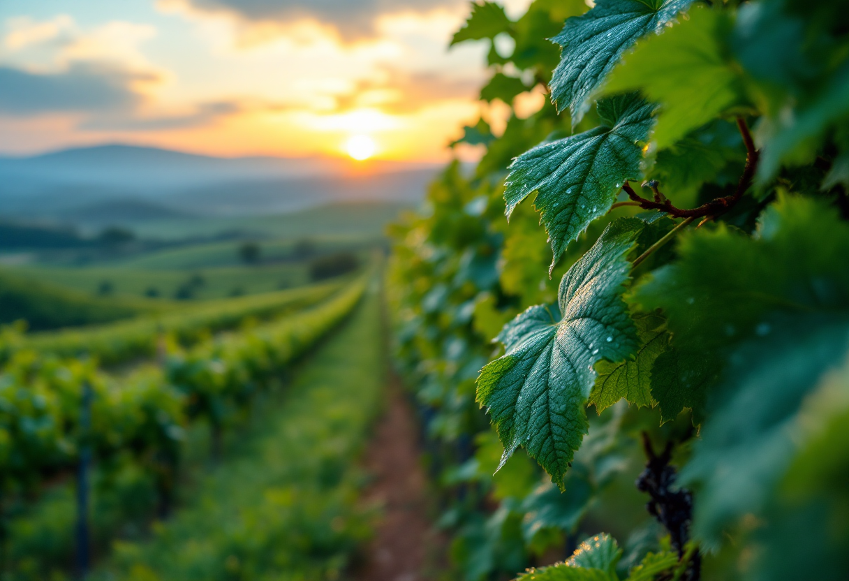 Vigneti italiani che mostrano pratiche sostenibili