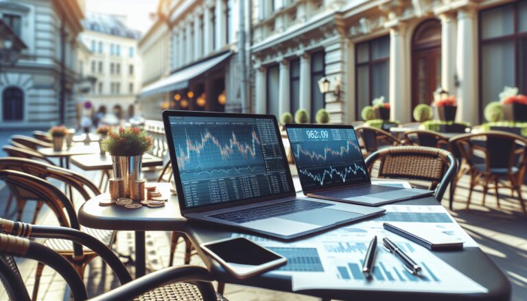 Joven analizando criptomonedas y finanzas digitales