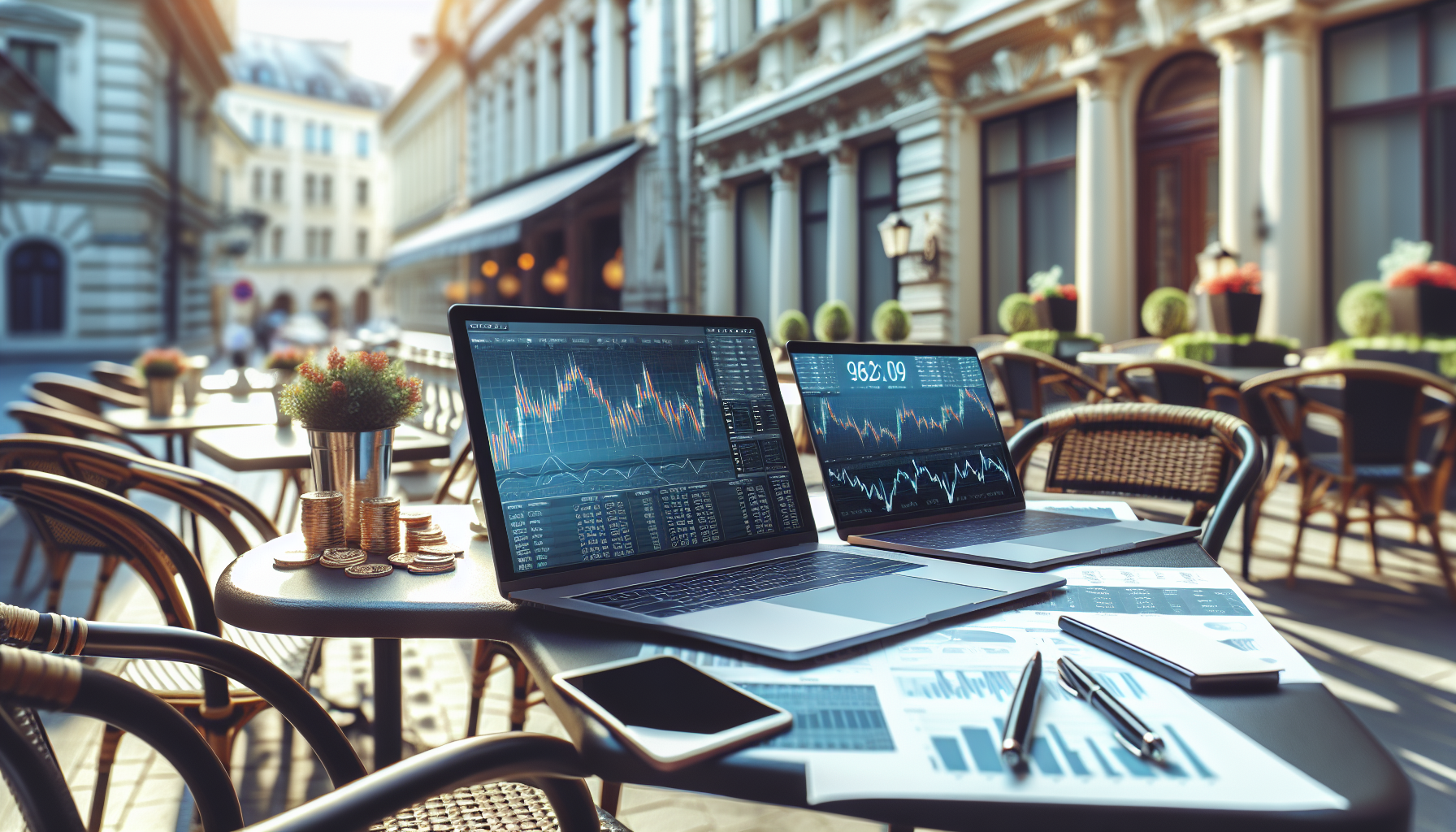 Joven analizando criptomonedas y finanzas digitales