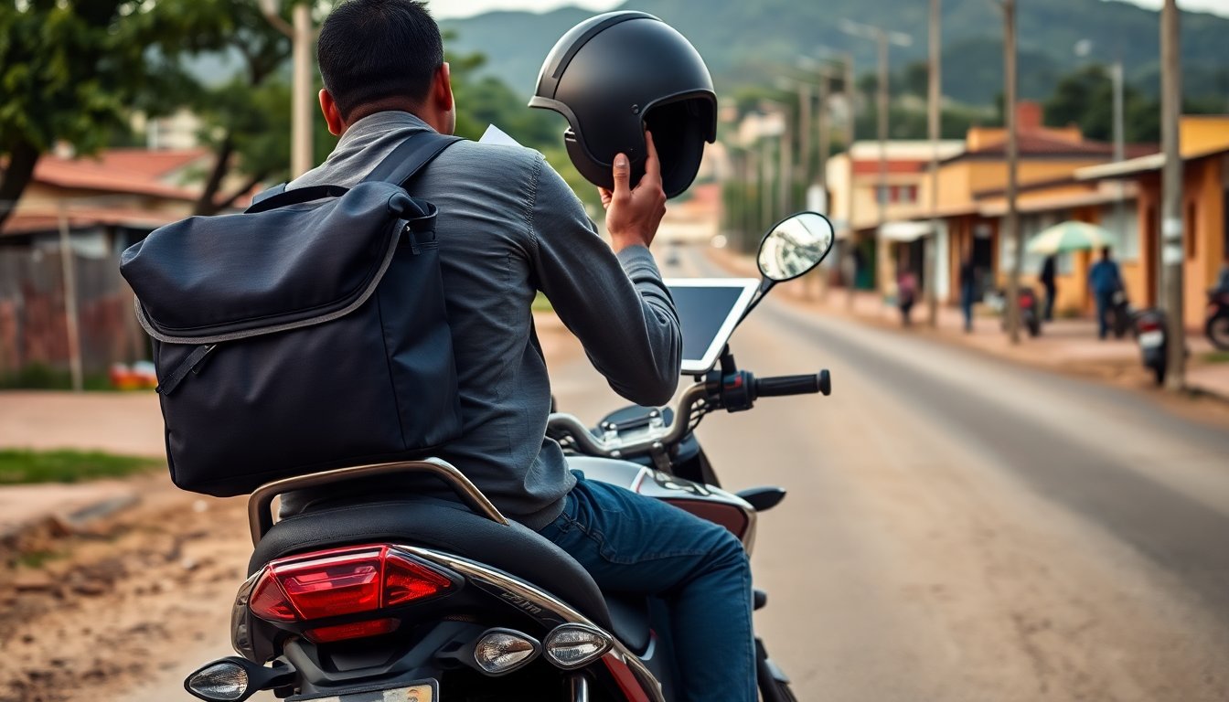 promotor de campo para microcrédito con motocicleta en Comayagua