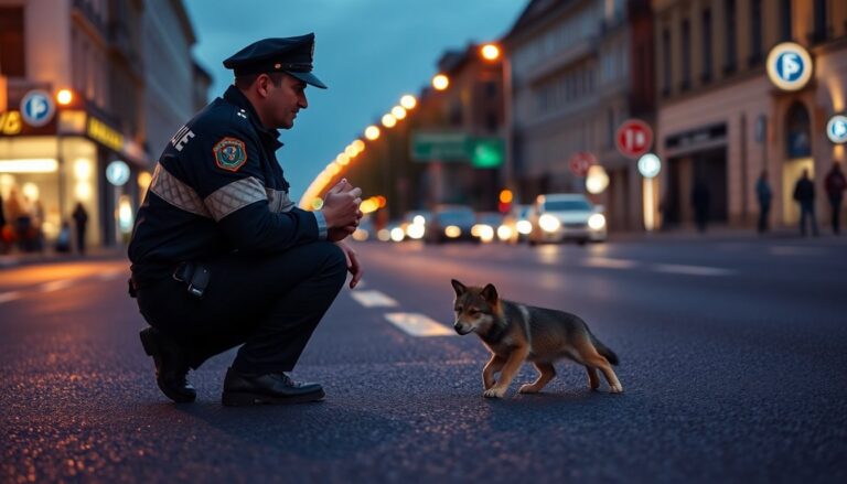 Agente della Questura di Firenze soccorre un cucciolo di lupo ferito a Montale