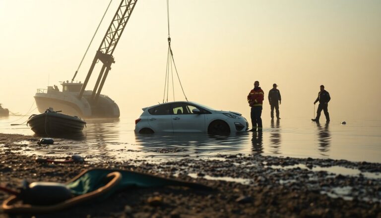 Auto nel canale Usciana: intervento dei vigili del fuoco a Fucecchio