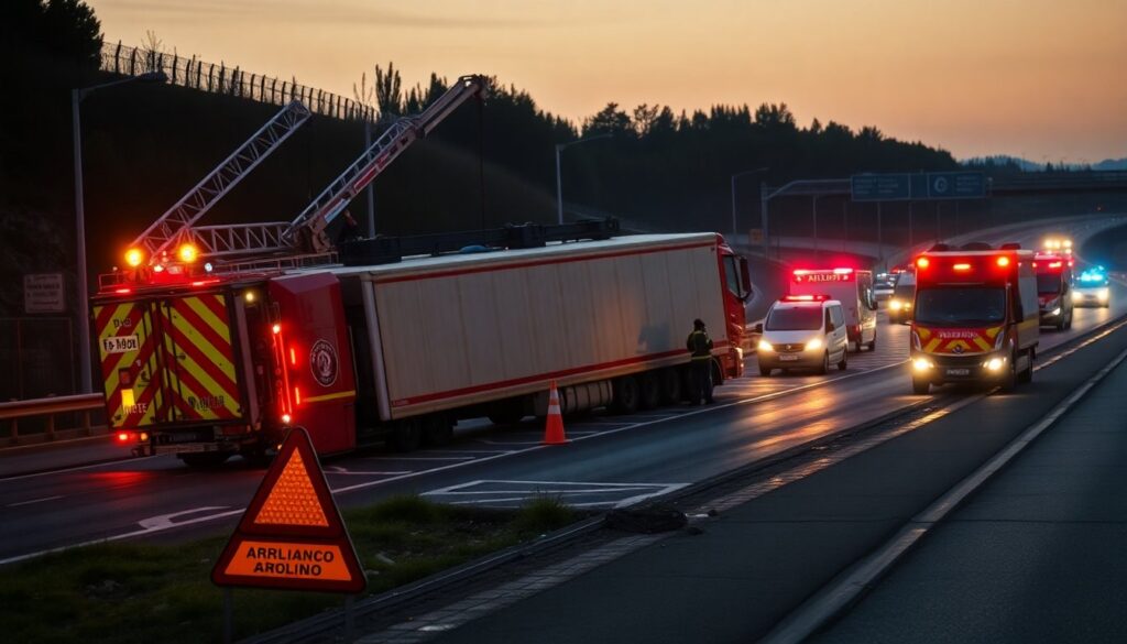 Incidente sulla Fi-Pi-Li: camion ribaltato vicino a Livorno centro