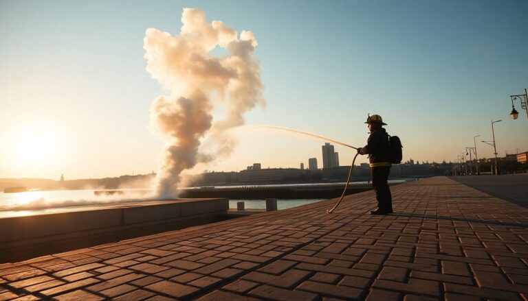 Fiamme sul Lungarno Colombo: intervento dei vigili del fuoco in corso