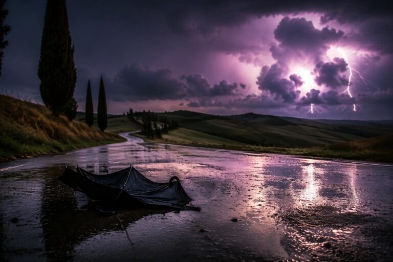 Maltempo in Toscana: la furia della pioggia e dei fulmini