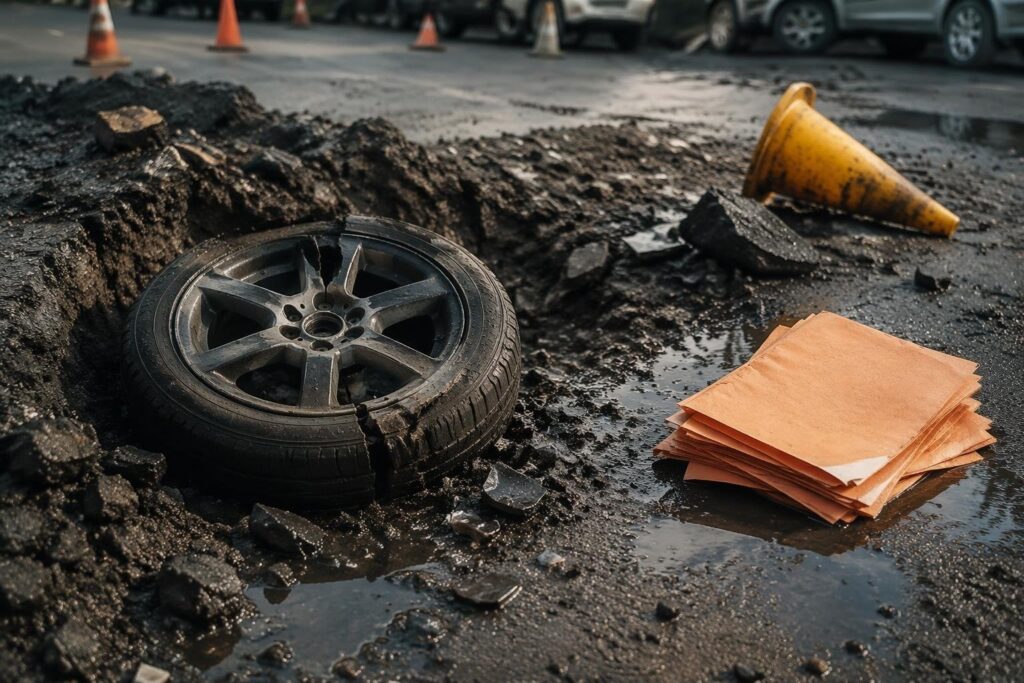 Risarcimento danni auto per buche stradali: guida completa