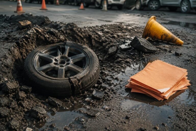 Risarcimento danni auto per buche stradali: guida completa