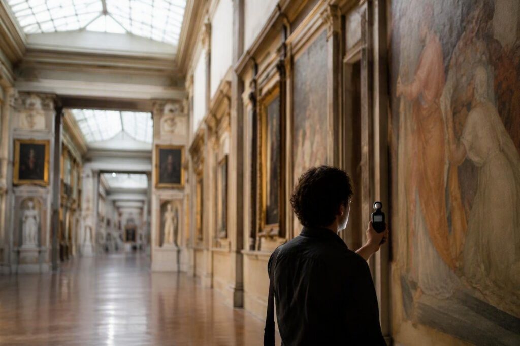 Fotografare arte a Firenze senza riflessi e distorsioni
