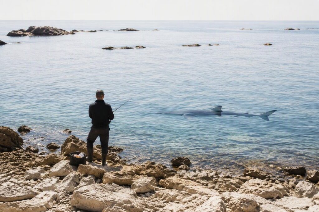 Marco Volpi affronta un enorme mako a pochi chilometri dalla costa