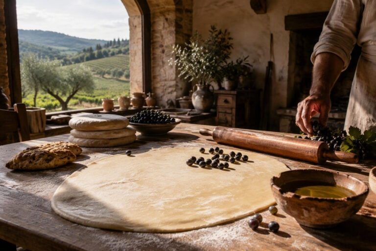 Scopri la ricetta tradizionale della schiacciata con l’uva in Mugello