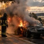 Incendio di una BMW diesel a San Casciano nel pomeriggio di partita