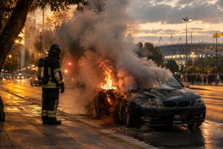 Incendio di una BMW diesel a San Casciano nel pomeriggio di partita