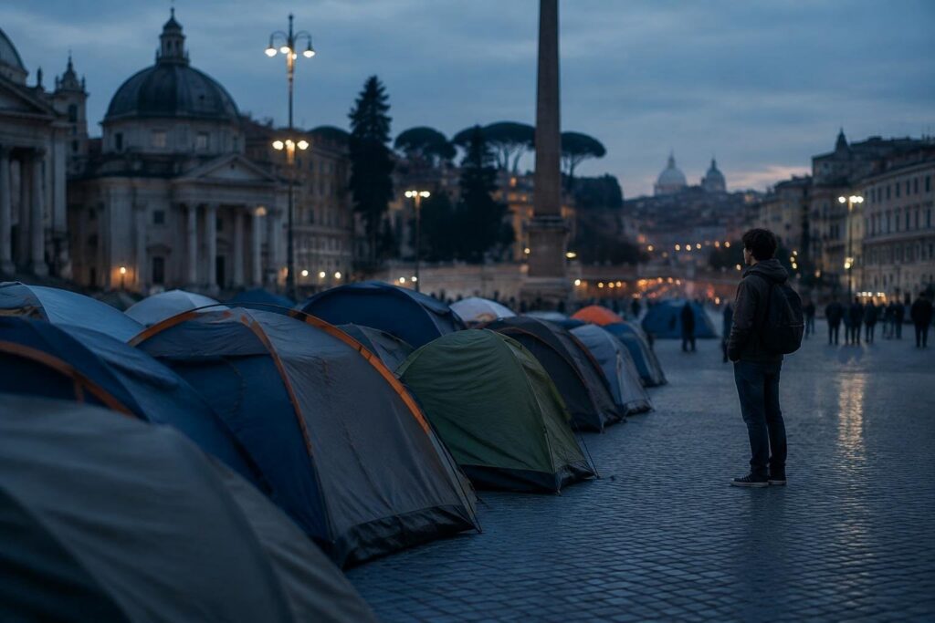 Studenti con tende a Firenze, Roma e Venezia chiedono affitti giusti