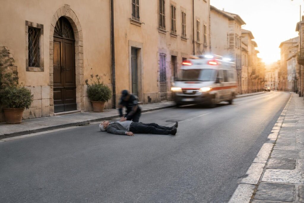 Vice sovrintendente Gaetano rianima un anziano in arresto cardiaco
