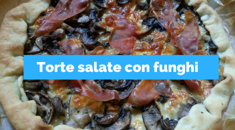Torta salata con funghi