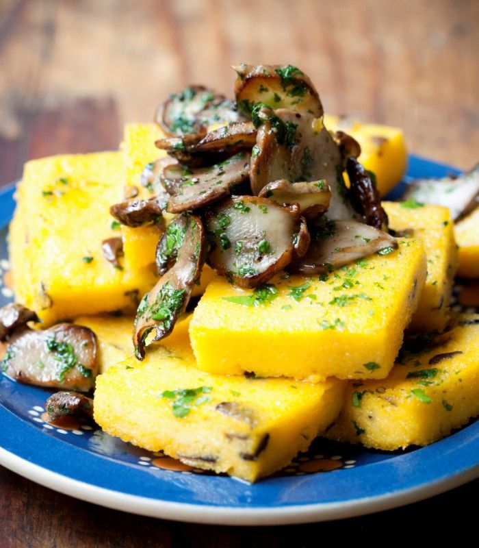 polenta fritta con funghi