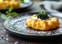 Sfoglia con crema di patata al lime e caviale gourmet
