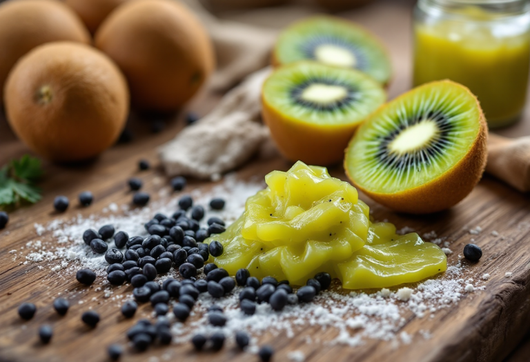 Preparazione della marmellata di kiwi fresca e deliziosa