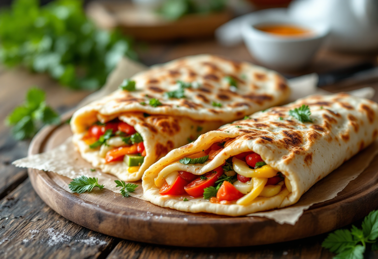 Piadina viteltonnè con ingredienti freschi e gustosi