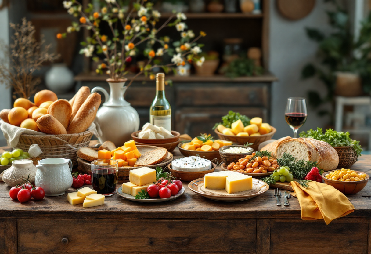 Immagine che rappresenta il conclave con elementi gastronomici