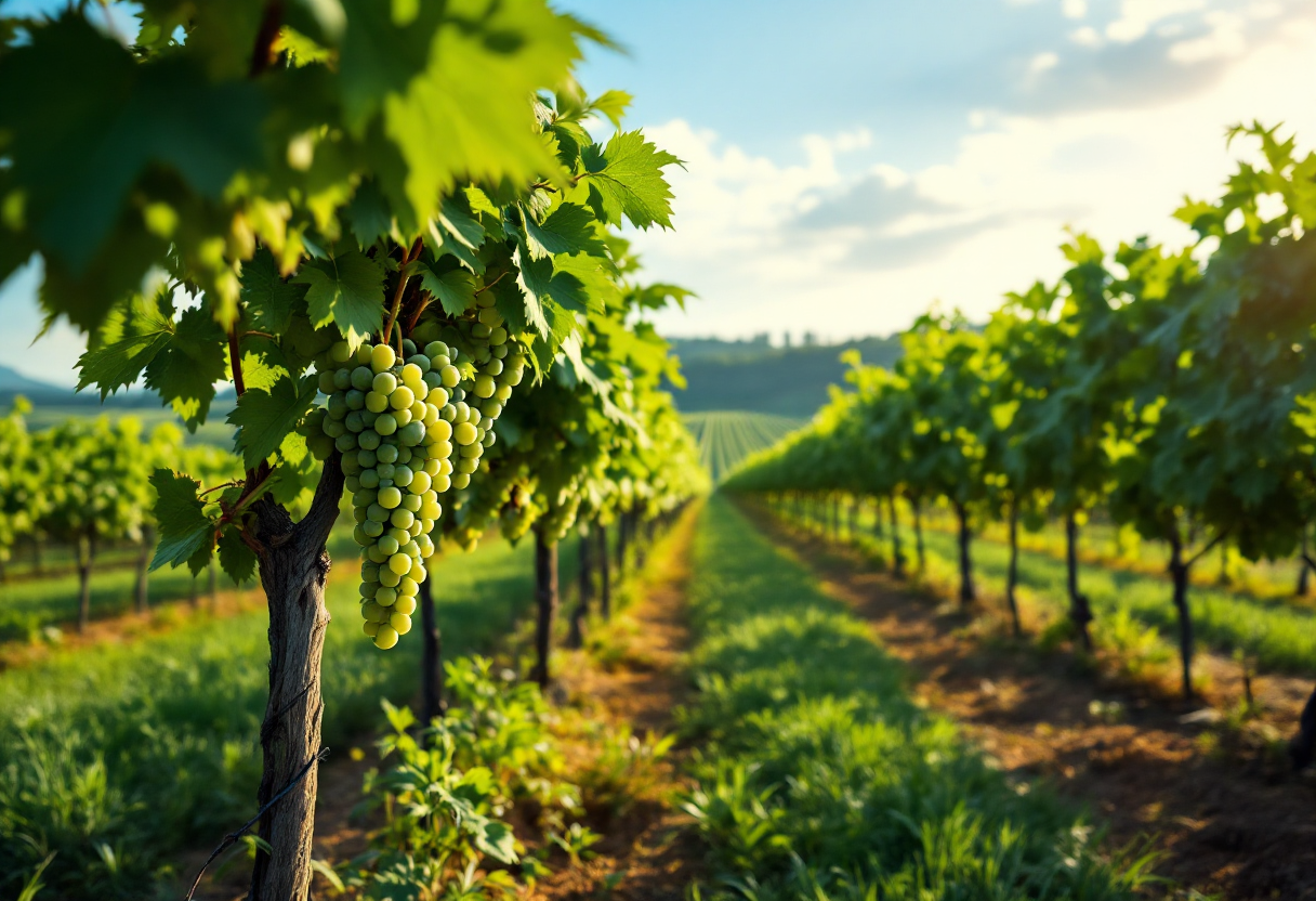 Grafico che confronta il mercato del vino in Italia e Francia nel 2024