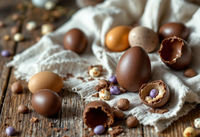 Uova di Pasqua decorate pronte per essere conservate