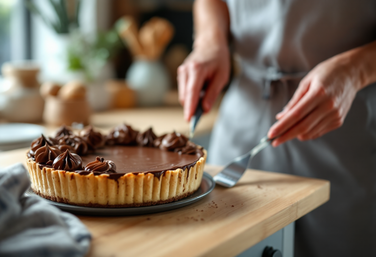 Crostata golosa ai due cioccolati senza cottura