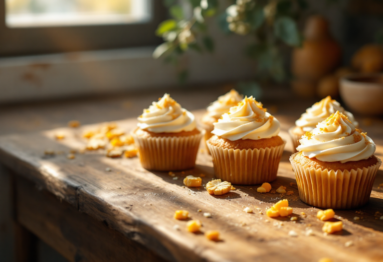 Deliziosi cupcake al mais senza glutine decorati