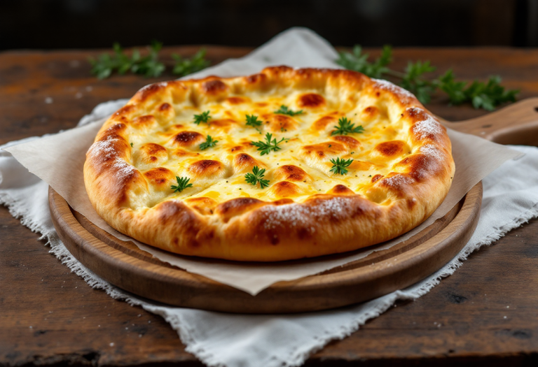 Focaccia di Recco, specialità ligure con formaggio