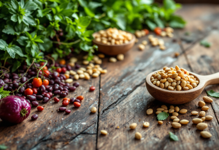 Varie fonti proteiche vegetali e alternative alla carne