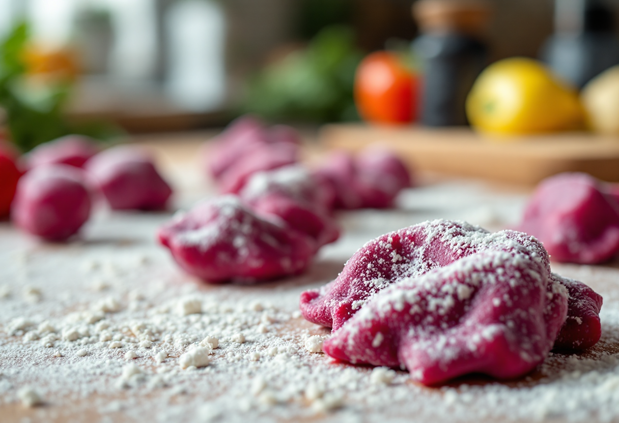 Gnocchetti di barbabietola con semi di papavero
