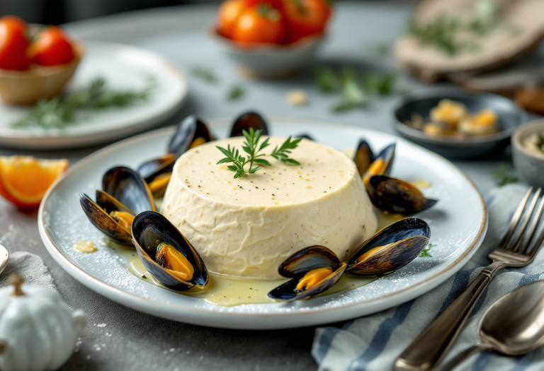 Aperitivo gourmet con gorgonzola e cozze
