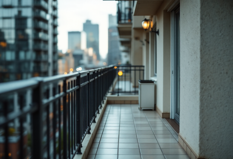 Grigliata sul balcone con amici e barbecue