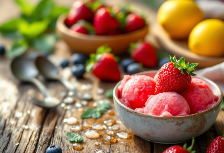 Sorbetto colorato in un cono, simbolo di freschezza estiva