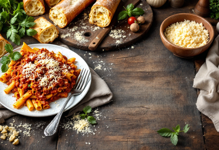 Lasagne preparate con pane carasau tipico sardo