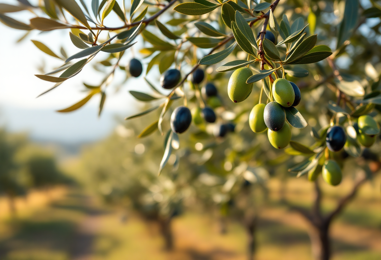 Olive nere su un tavolo, simbolo di tradizione e salute