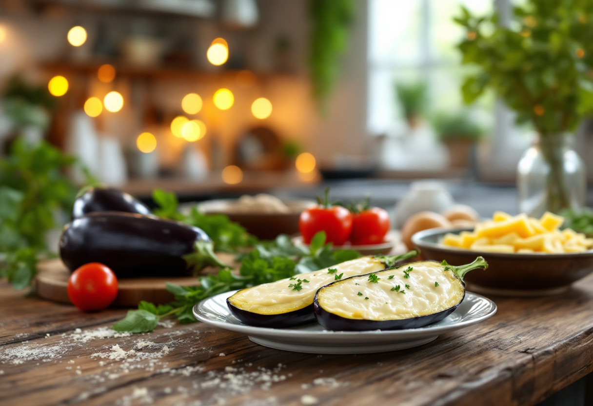 Antipasto di melanzane cremose al formaggio