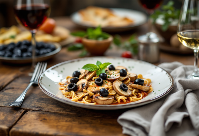 Deliziosa parmigiana di champignon con olive