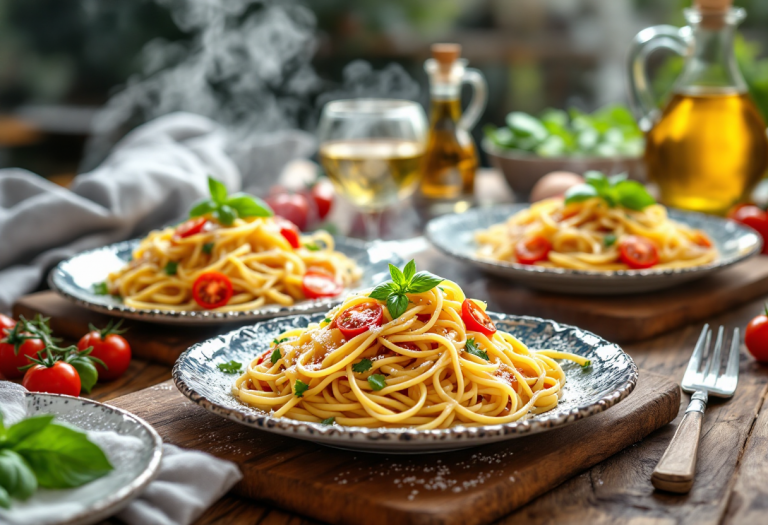 Piatto di pastasciutta con simboli antifascisti