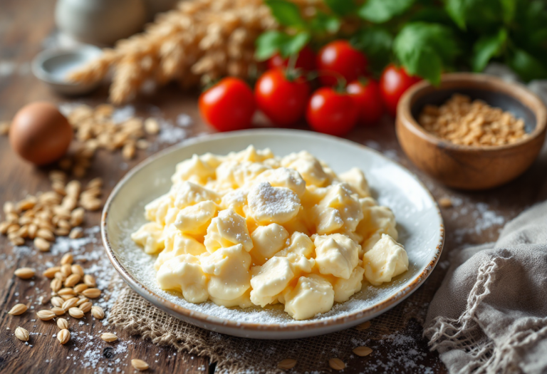 Pastiera napoletana decorata con fiori di arancio